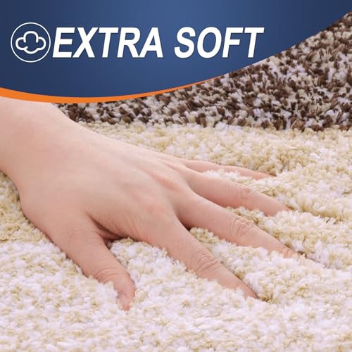OLANLY Small Bathroom Rugs 24x16, Extra Soft Absorbent Microfiber Bath Rugs - color: Brown, size: 24" X 16"