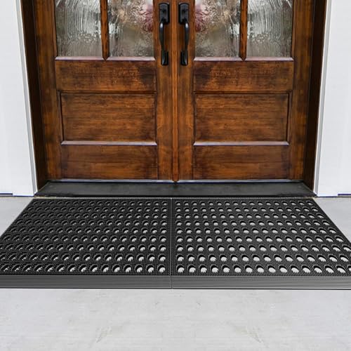 Mibao Front Door Mat, 17" X 29.5", Black, Heavy Duty Dirt Trapping - color: Black, size: 1'5" x 2'6" (Rectangular)