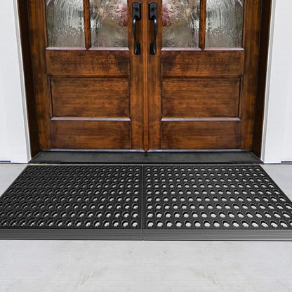 Mibao Front Door Mat, 17" X 29.5", Black, Heavy Duty Dirt Trapping - color: Black, size: 1'5" x 2'6" (Rectangular)