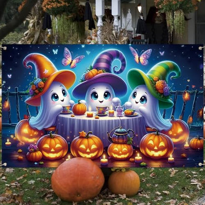 Jiudungs Halloween Photo Backdrop, Halloween Decorations for Home Decor