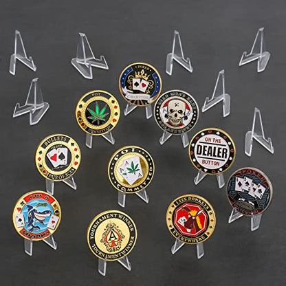 LuluCircle Acrylic Coin Display Stands, 1.4 Inch, 20 Packs,Challenge Coins Holders, Mini Easel Holders, Display Stand for Sports Cards, Casino Chips, Poker Guards, Greeting Cards, Challenge Medallions, AA Coins