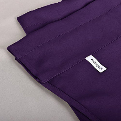 NICETOWN 2 Panels Olive Green Kitchen Valances for Windows, 42W x 18L - color: Royal Purple, size: 42"W x 18"L (Pack of 2)