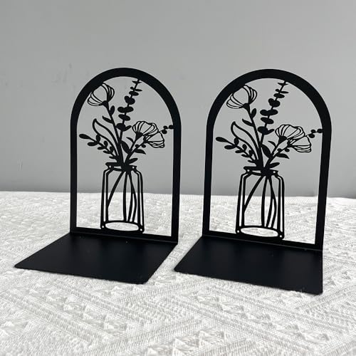 3Pairs Vase Flower Hollow Iron Bookends - color: 3pc Style B