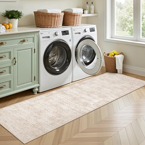 Hallway Runner Rug: 2.6x8 Kitchen Rugs for Living Room Beige Brown - color: Beige Brown, size: 2'6" x 8' (Runner)