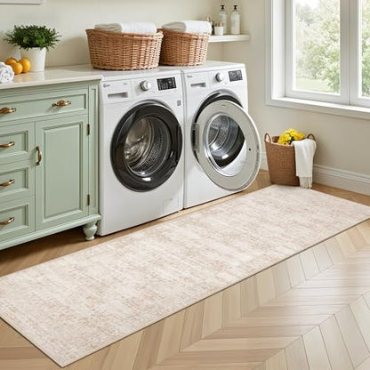 Hallway Runner Rug: 2.6x8 Kitchen Rugs for Living Room Beige Brown - color: Beige Brown, size: 2'6" x 8' (Runner)