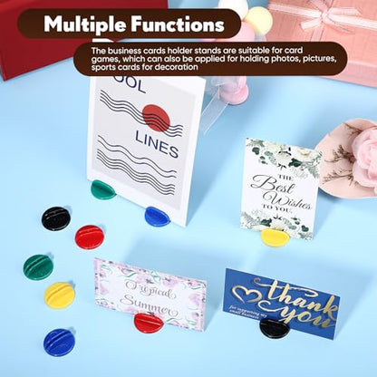 Yinkin 50 Pcs Mini Plastic Card Stands 1 Inch Round Base Clips,Multicolor - style: Multicolor
