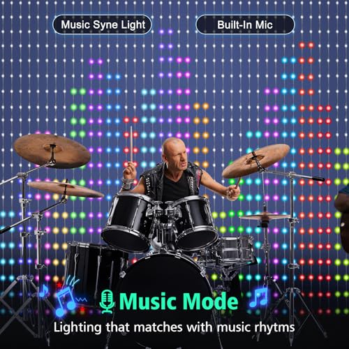 Smart Curtain Lights 800 LED Curtain String Lights with App Remote