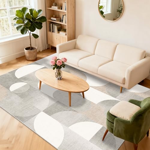 5x7 Area Rugs Grey Modern Washable Rug for Living Room Bedroom