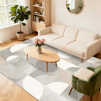 5x7 Area Rugs Grey Modern Washable Rug for Living Room Bedroom