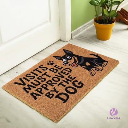 Funny Coir Door Mats Outside and Inside, Dog, 17 x 30 in - color: Dog