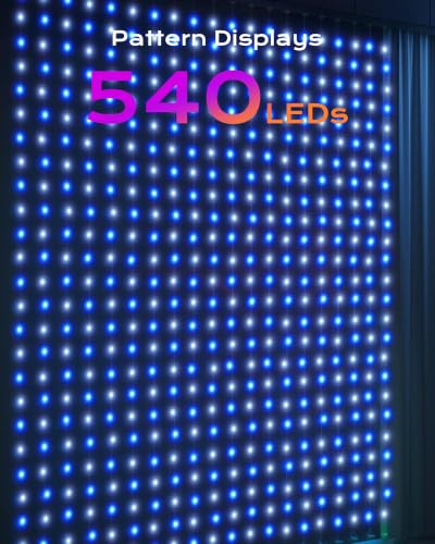 Brightown 540 LED RGB Smart Curtain Fairy Lights with Remote, 4.9x6.6ft - size: 540 LED - Remote Control
