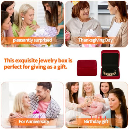 KUKUVR 4 Pcs Velvet Bracelet Gift Box, Jewelry Storage Holder Case for Bangle Anklet beaded bracelet Birthday Anniversary, Gift for Women (Red) - color: Red