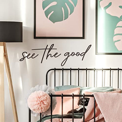 Vivegate See The Good Wall Decor Metal Art - 29"x23" See The Good Sign Metal Black Office Decor Cut Out Signs From Durable Powder-coated Metal, Perfect For Home Wall Decor Modern Signs