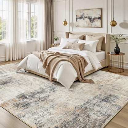 5x8 Area Rug for Living Room, Abstract Washable Non-Slip Carpet, Gold - color: Grey/Gold, size: 5' x 8' (Rectangular)