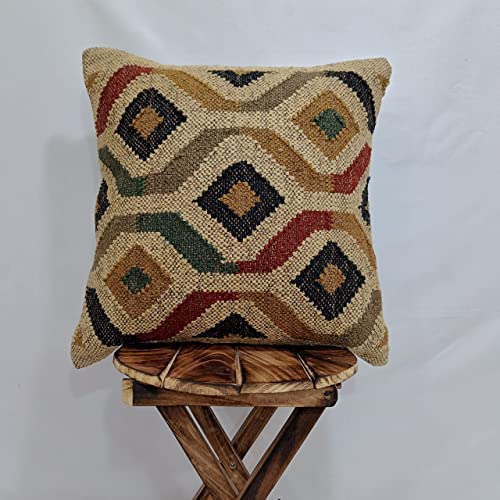 Trade Star 70% Jute 30% Wool Throw Pillow Sham 18x18 - color: Pattern 1