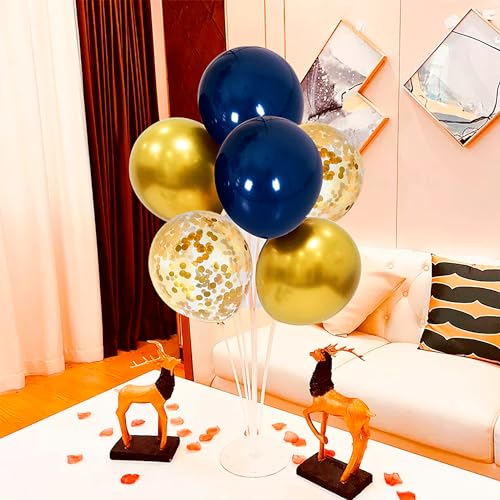 ZJDHPTY 4 Set Blue and Gold Balloon Stand Table Centerpieces Party Decor - color: Gold Navy Blue 4