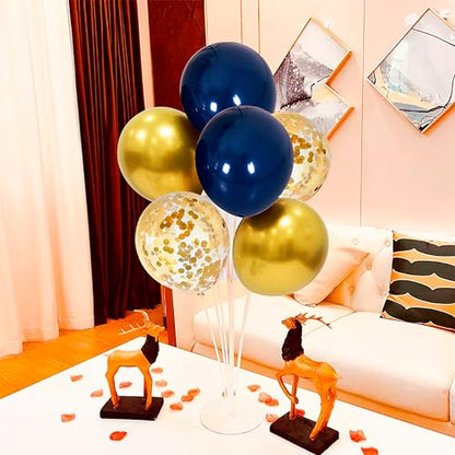 ZJDHPTY 4 Set Blue and Gold Balloon Stand Table Centerpieces Party Decor - color: Gold Navy Blue 4