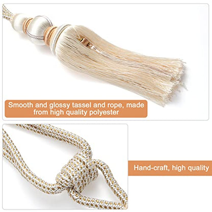 Paired Lantern Single Hanging Ball Tassels Curtains Buckle Sling Binding Lantern Tiebacks Handcrafted Braided Buckle Drapery Curtain Holdbacks Window Treatments for Home 2 Pack - color: Gold, size: 11.81 inches