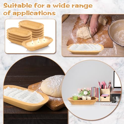 Nuogo 10 Pack 12.5 Inches Wooden Dough Bowls Bulk Rustic Bowls, Khaki - color: Khaki, size: 12.5 Inches