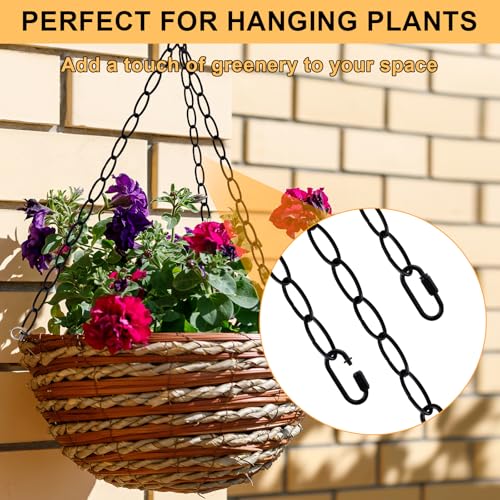 6 Feet Industrial Black Light Fixture Chain, 72 Inches Long, Metal