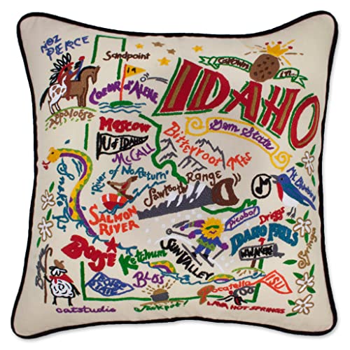 Catstudio Idaho Hand Embroidered Pillow, Decorative Throw Pillow - color: Idaho