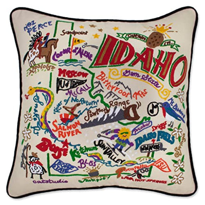 Catstudio Idaho Hand Embroidered Pillow, Decorative Throw Pillow - color: Idaho