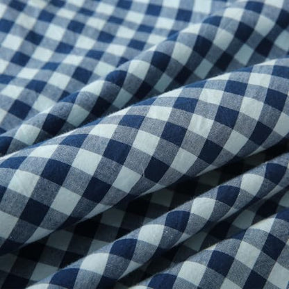 Silnuo Navy Blue/White Gingham Plaid Ruffle Throw Pillow Covers 18"x18" - color: Navy Blue Plaid, size: 18" x 18" (Pack of 2)