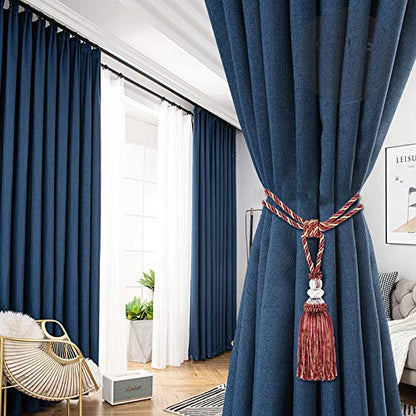 BEL AVENIR 4 Pack Curtain Tiebacks Hand-Woven Holdbacks Tassels Tiebacks - color: Mix Red, size: 4 Pack