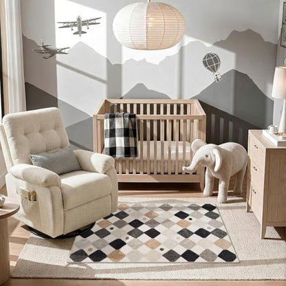 jinchan 3x5 Washable Playroom Rug for Kids Room Classroom Rug Marble - color: Diamond Marble, size: 3' x 5' (Rectangular)