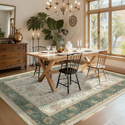 GarveeHome 9x12 Sage Green Washable Large Area Rug Living Room Non Slip - color: Sage Green, size: 9' x 12' (Rectangular)