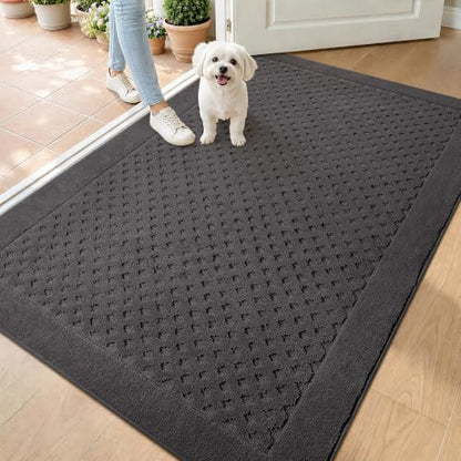 Dirt Trapper Door Mat 36"x 60", Non-Slip Entryway Rugs, Dark Grey - color: Dark Gray, size: 36" x 60"