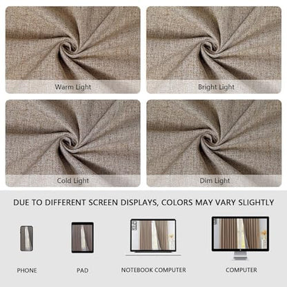 100% Blackout Curtain 96 inch Length Faux Linen (W70 x L96, Beige) - color: Beige, size: 70"W x 96"L (Pack of 1)