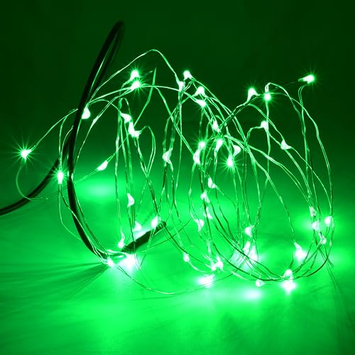 Karlling USB Plug in LED Fairy Lights,2 Packs of 50 LED Bulbs 16 Ft Silver Wire Waterproof Starry String Lights for Bedroom Patio Garden Party Wedding Commercial Lighting (Green) - color: Green, size: 50 Leds(2 Pack)