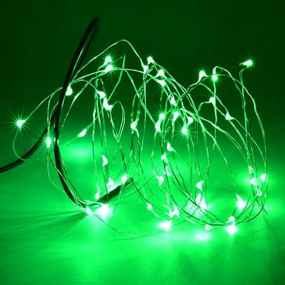 Karlling USB Plug in LED Fairy Lights,2 Packs of 50 LED Bulbs 16 Ft Silver Wire Waterproof Starry String Lights for Bedroom Patio Garden Party Wedding Commercial Lighting (Green) - color: Green, size: 50 Leds(2 Pack)