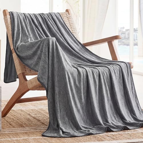 Bedsure Silky Soft Cooling Blanket for Hot Sleepers, Throw XL, Dark Grey - color: 01- Dark Grey, size: Throw Xl (50" X 70")