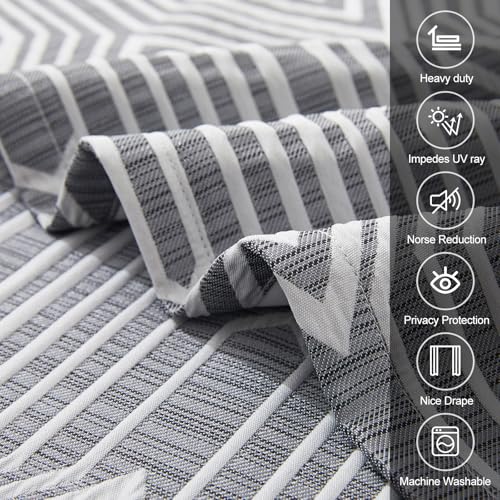 Dark Grey and Silvery 100% Blackout Curtains 108 Inch Length 2 Panels, Jacquard Thermal Insulated Noise Reducing Grommet Drapes for Bedroom Living Room, 2pcs, 52" W x 108" L - color: Dark Grey and Silvery, size: 52"W x 108"L (Pack of 2)