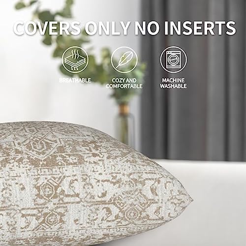 Brown Beige Carpet Boho Pillow Covers 16x16 Set of 2 - color: Brown Beige, size: 16" x 16" (Pack of 2)