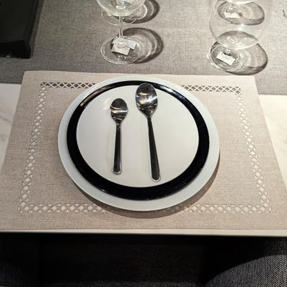 Placemats Set of 4 for Dining Table with Hollow Edge Design- Table Mats 12x 18 Inch, Cloth Place mats Machine Washable (Beige 4pcs) - color: H-beige, size: 4 pcs