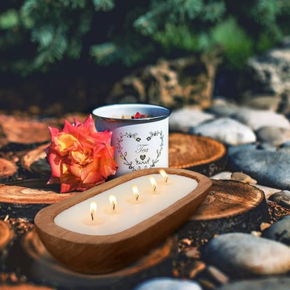 Aromatherapy Candle, SEVEYEE Lavender Candle 5wicks 16oz, Large Wooden Bowl Candles for Women,Girl Birthday Gift,12inch - size: 12 inch Bowl Lavender