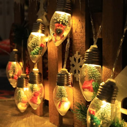 Christmas Lights 6.8Ft LED Christmas Tree Snow Globe Light 10 Shatterproof Edison Bulbs Battery Operated Light with Remote Timer, String Lights Indoor for Bedroom Porch Garden Party Xmas Decor - size: Christmas Lights with Tree