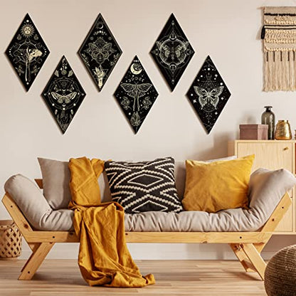 Sintuff Mushroom Wall Art Gothic Boho Sun Moon Phases Decor,Mysterious - style: Mysterious