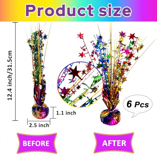 FUBININA Birthday Table Centerpiece Party Decoration Colorful Foil Tabletop