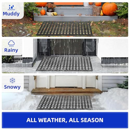 Mibao Front Door Mat, 35.5" x 24", Grey, Grey, Heavy Duty Dirt Trapping - color: Grey, size: 2' x 3' (Rectangular)