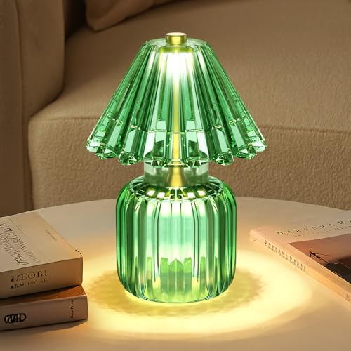 Small Battery Operated Lamp with Timer, Jelly Green - color: Jelly Green