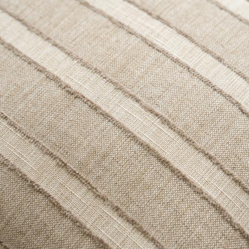 FIOUOVO Striped Linen Throw Pillow Covers 18x18 Set of 2, Natural Linen - color: Natural Linen, size: 18" x 18" (Pack of 2)