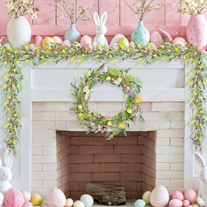 6.5 ft Easter Garland-Spring Garland Egg and Mixed Berry Garland - color: Easter01