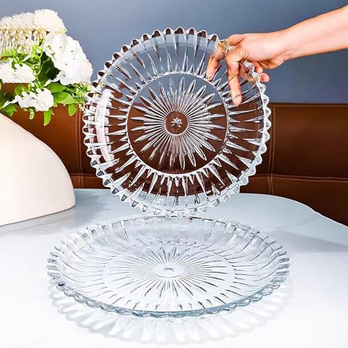 Glass Fruit Bowl or Decorative Bowl, used for Kitchen counter or living room center table decoration, Centerpiece Bowl,Glass tray (11.6)