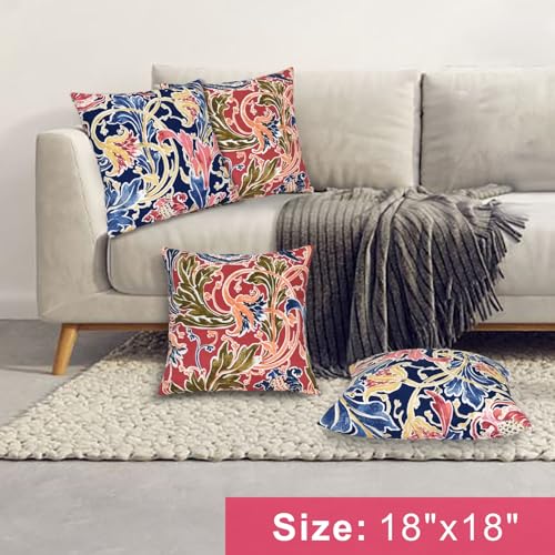 JMGBird Outdoor Pillowcases Waterproof Outdoor Pillows Covers - color: 2 Large Flowers, size: 18" x 18" (Pack of 2)