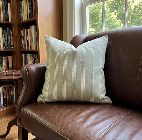 SanVia Designer Cotton Throw Pillow Covers 20x20 for Nooks, Beds & Sofas - color: Sage Green, size: 20" x 20" (Pack of 1)