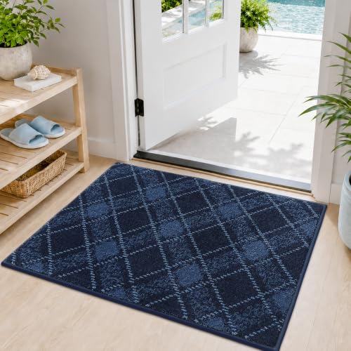 COSY HOMEER Door Mat Non-Slip Absorbent Washable Entrance 20"x32" Navy Blue - color: Navy Blue, size: 1'8" x 2'8" (Rectangular)
